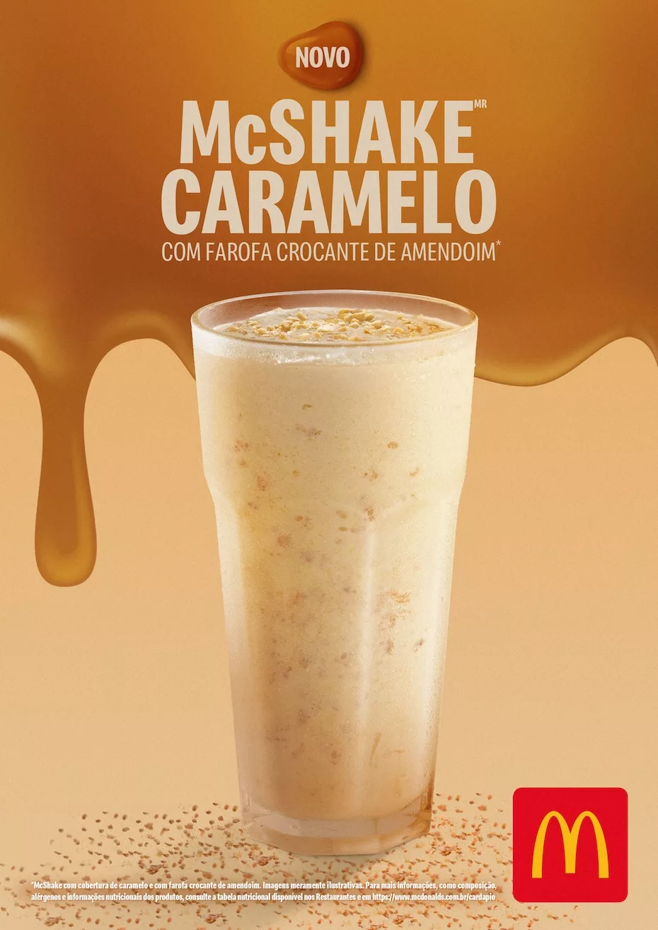 Calda de caramelo retorna ao McDonald's com o novo McShake Caramelo com Paçoca