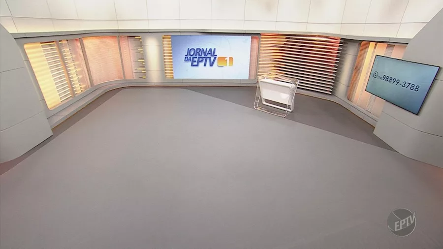 Novo estúdio do EPTV 1, jornal que vai ao ar às 11h45 na EPTV