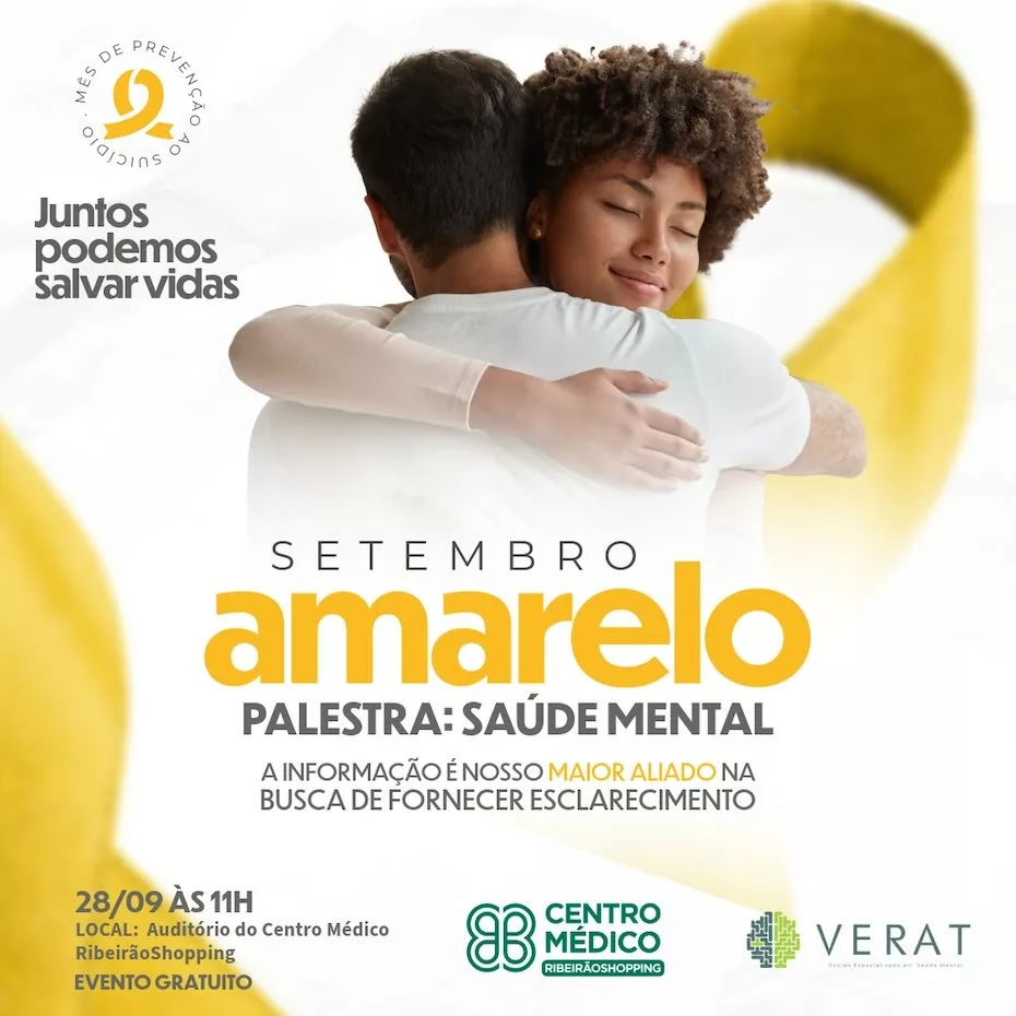 Setembro Amarelo é tema de palestra gratuita no Centro Médico RibeirãoShopping