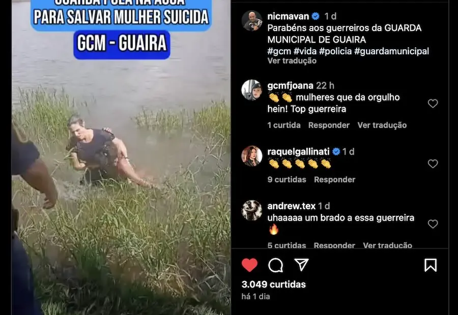 Coragem e Heroísmo: Guarda Municipal salva mulher no Lago Maracá