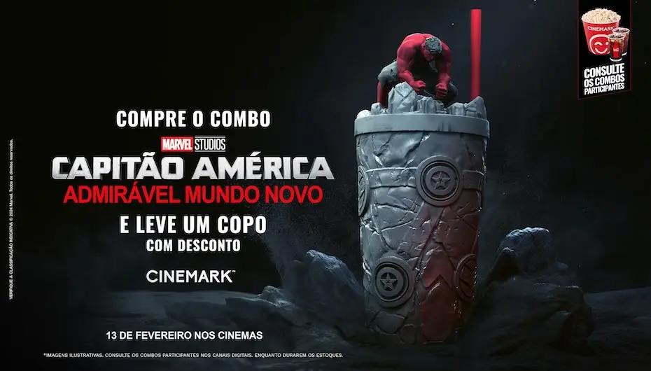 Um novo legado! Cinemark apresenta combo oficial de 'Capitão América: Admirável Mundo Novo'