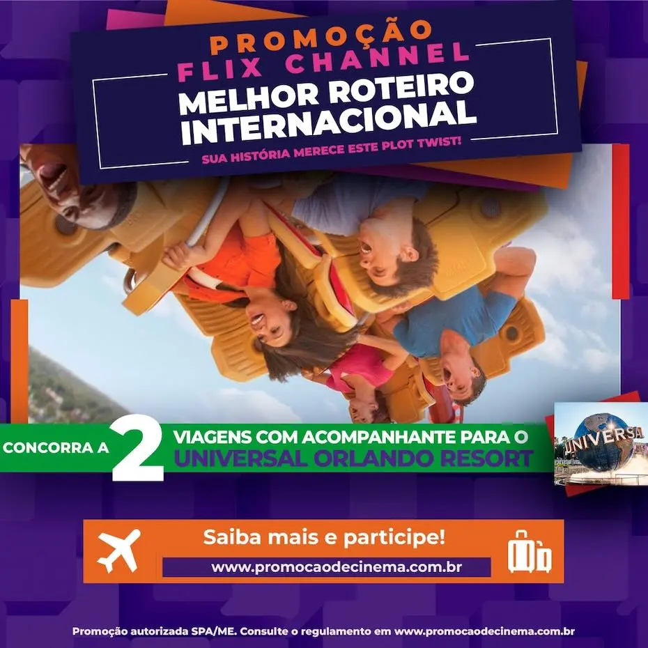 FLIX Channel lança 'Promoção Melhor Roteiro Internacional' e sorteia viagens para Orlando