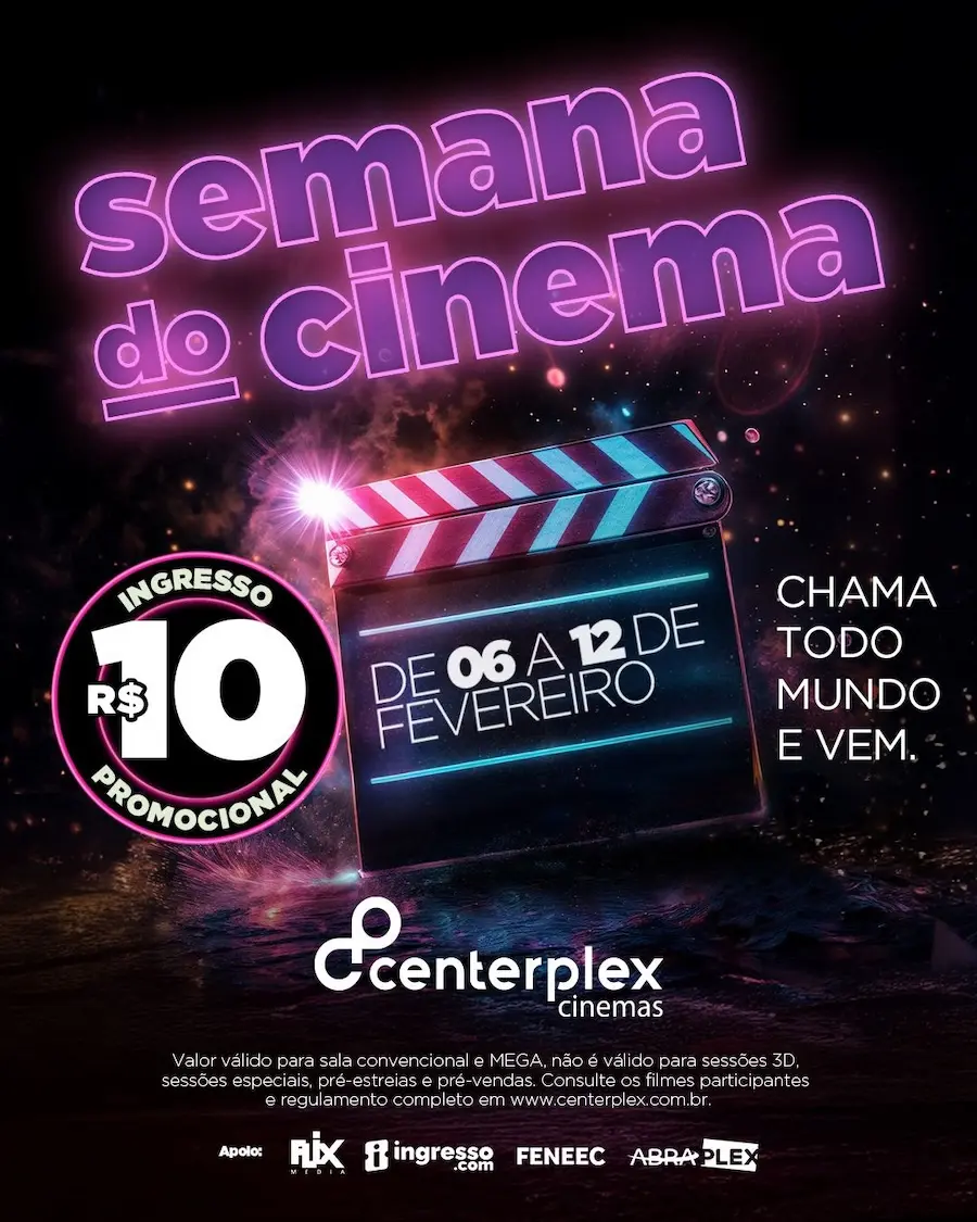 Todos pagam R$10 no Centerplex Cinemas do North Shopping Barretos