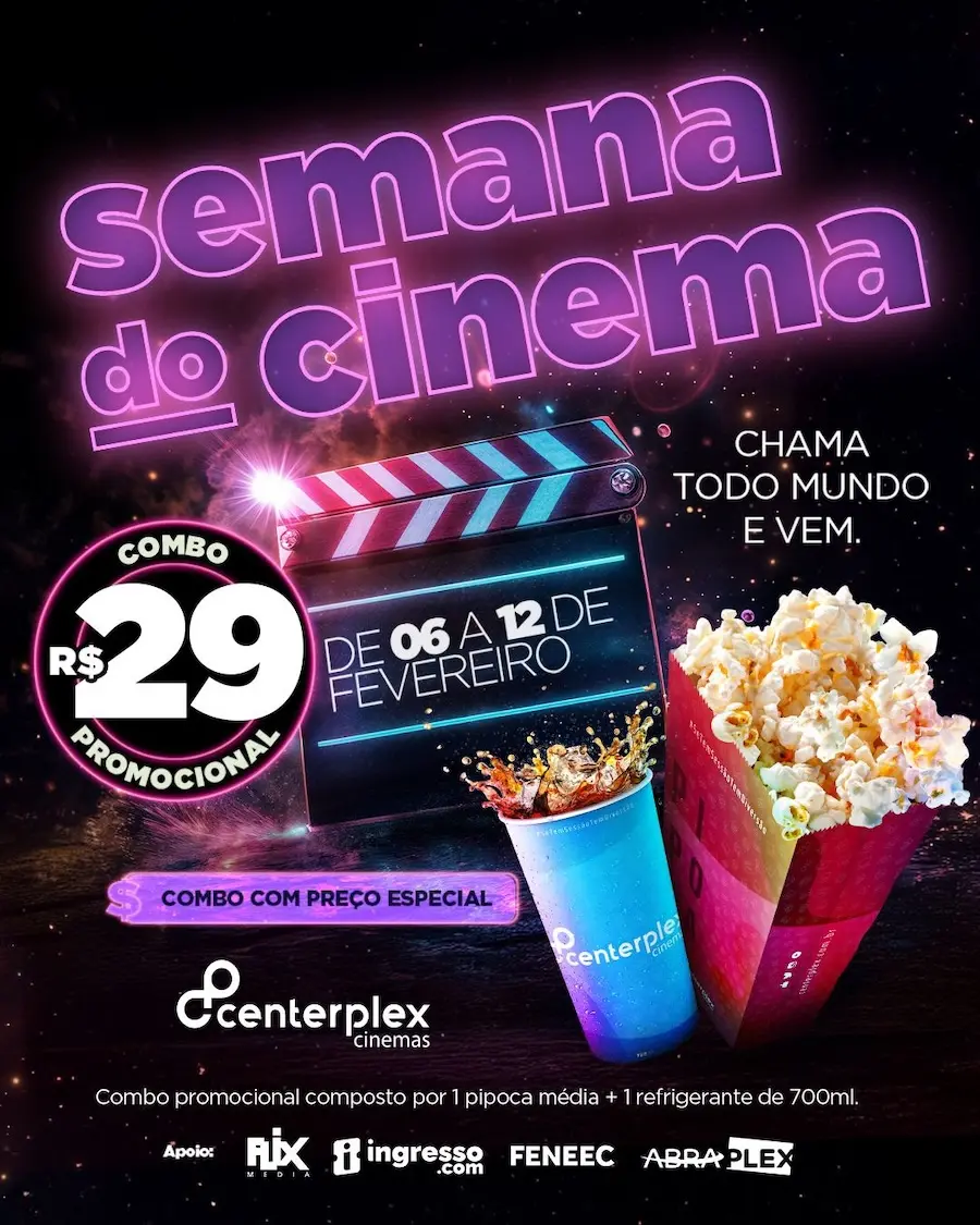 Todos pagam R$10 no Centerplex Cinemas do North Shopping Barretos