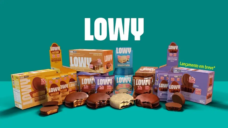 A linha de doce funcional LOWY é zero glúten, zero açúcar e com alto teor de proteína